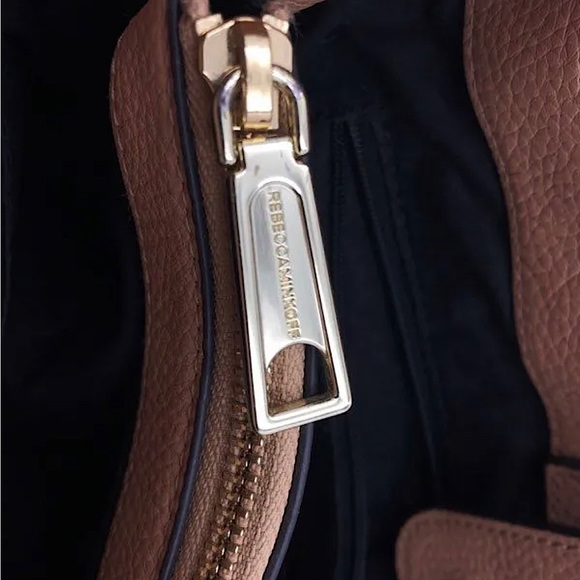 Rebecca Minkoff Peach Tan Pebbled Leather Satchel Bag Purse 🌺🌺 - Picture 9 of 15